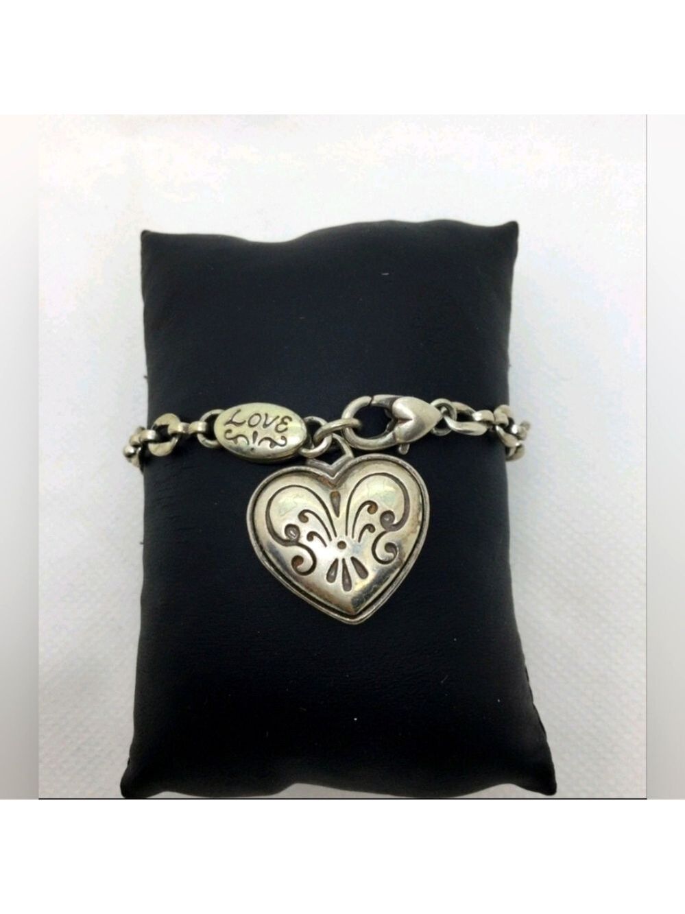 Brighton Engrave Heart Charm Bracelet 7"